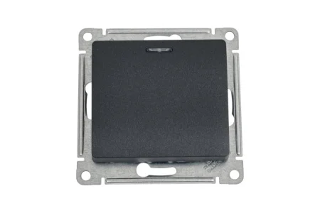 Переключатель проходной 1-кл СП "Glossa" 10А IP20 (сх. 6а) 10AX с подсветкой механизм антрацит SE GS