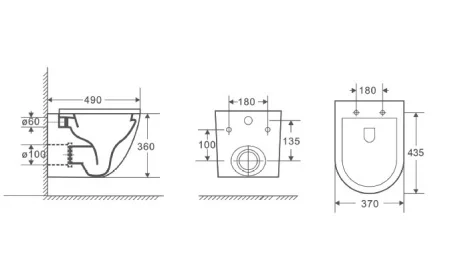 Унитаз подвесной D&K Matrix DT1396516 безободковый торнадо, сиденье микролифт, белый