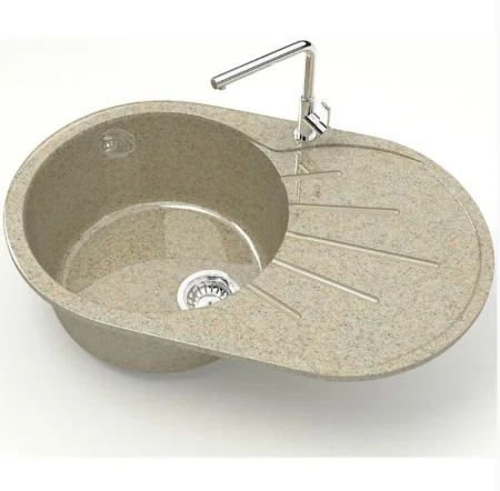 Мойка глянцевая Касандра Z110Q5 Песочный Granit BERGG Д-730мм, Ш-450мм, Г- 215мм