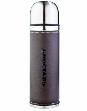 Термос  "Биосталь-Охота" с узкой горл., кожан.вставкой, 0.75 л. NYP-750P *1