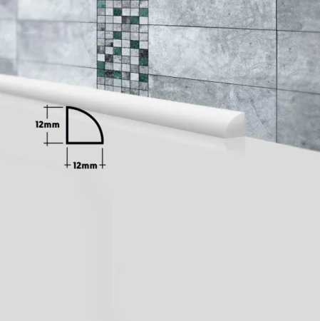 Плинтус акриловый 12х12х1800мм выпуклый П-К-12, белый 104