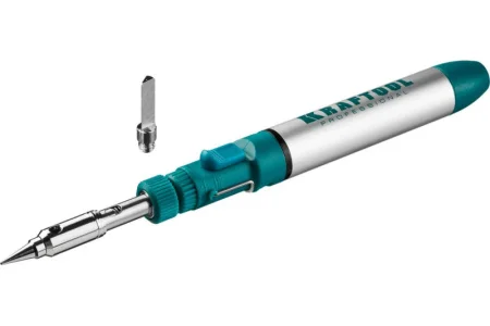 KRAFTOOL  SolderGas, 70 A, 30 - 70 Вт, 1300°С, горелка, фен, набор 3 в 1, газовый паяльник (55504-H3