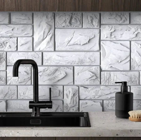 Панель ПВХ Stella Камень Пиленный настоящий белый 977х493х0,4мм