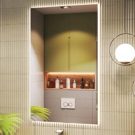 Зеркало с подсветкой Vigo Quadro Comfort z.QUA.600.Comfort 600х1000мм с антизапотеванием, бесконтактный сенсор