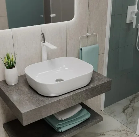 Раковина накладная D&K Venice DT1020116, 490*395*150 мм, белый