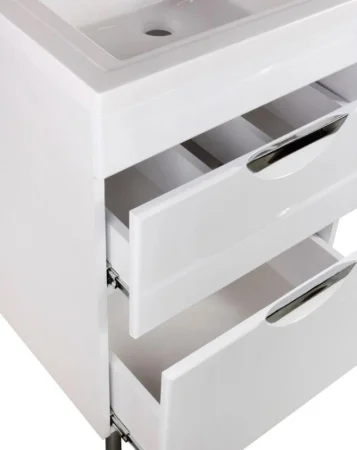 Тумба напольная AGATA Никас 120 Л АТ120-527, 2 ящика с раковиной Марсал 120 левый с правым кронштейном