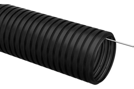 Труба гофрированная ПНД d20мм с протяжкой черн. (уп.50м) IEK CTG20-20-K02-050-1