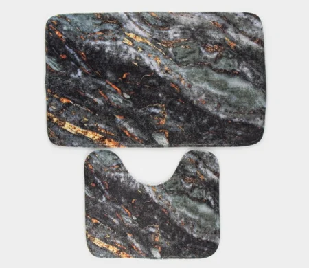 Набор ковриков для ванны и туалета 2шт 79х50, 50х39см Мрамор серый 5148848
