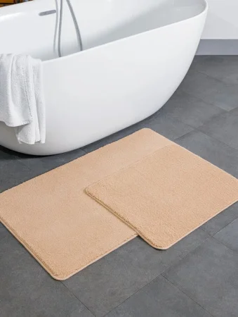 Коврик д/ванной "PLATINUM" 60х100/50х60см БЕЖЕВЫЙ МС2-202 (My Crystal) *1
