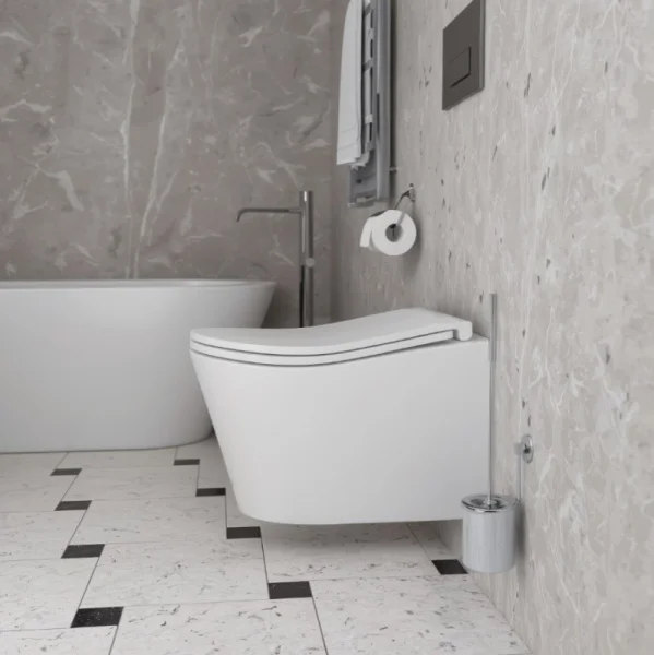 Унитаз подвесной D&K Bamberg DT1556516 безободковый торнадо, сиденье микролифт, белый