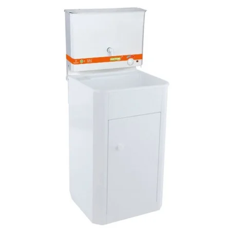 Умывальник с ЭВН 17л металл бак/пласт мойка/тумба металл белый Praktische Home П4831 *1