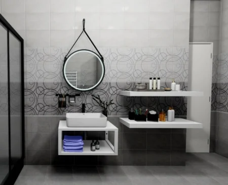 Плитка облицовочная Керамин Урбан 2Д 275х400х7,5мм (1уп=1,65м2 (15шт) 1п=59,4м2) серый