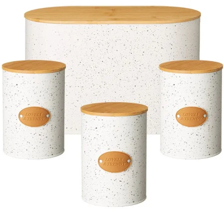 Набор Agness 2 В 1  Хлебница 10 Л 34*18*20 См, Банка Для Сыпучих 1,1 Л 11*14 См 3 Шт