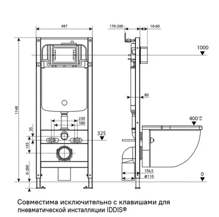Комплект инсталляции для подвесного унитаза Iddis Profix Air PRA0000i32