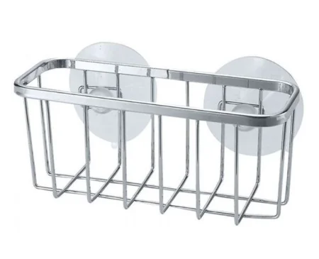 Корзинка для ванной комнаты металл 14х5,3х6,3см хром на присосках Cozy B-1