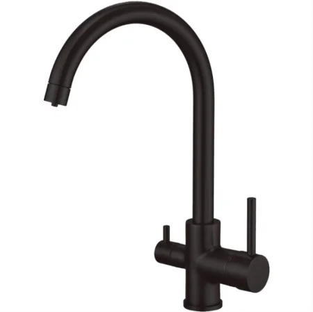 Смеситель для кухни Shevanik S128H с подключением фильтра питьевой воды, черный