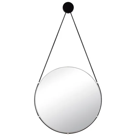 Зеркало интерьерное настенное в круглом корпусе из металла с ремешком d=40,3см белый 4005-Zm2 *1