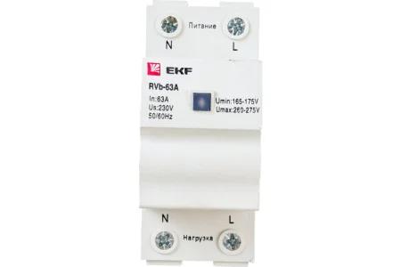 Реле напряжения RVb-63A (сквозное подкл.) Basic EKF rvb-63a