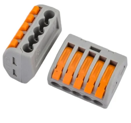 Клемма строительно-монтажная серия 415, с рычагом, 5 отверстий (упак 2шт) Б0033398 Эра