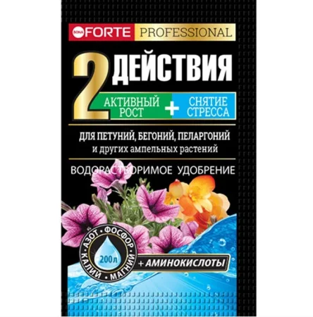 Удобрение для Петуний, бегоний, пеларгоний с аминокислотами 100г (Bona Forte) Р5622 *1