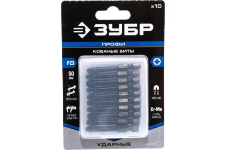 Биты ударные PZ3х50мм 10 шт Зубр Профессионал 26023-3-50-S10 *1