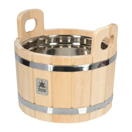 Ушат "шайка", 10 л, с нержавеющей вставкой, липа "Банные штучки" в кор. 33217 *1