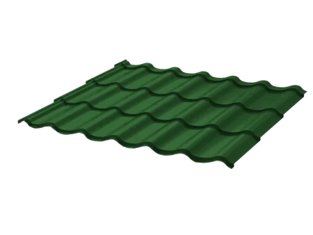Металлочерепица (профиль) М4 2 Стандарт ПЭ 1180х3000 0,45 RAL6005 зеленый мох