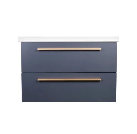 Тумба подвесная AGATA Тасмания 80 АТ80-505 Черника, 2 ящика с раковиной Como 80