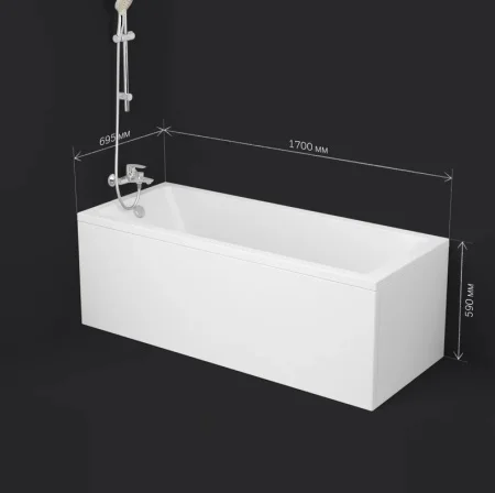 Ванна акриловая 1700х700х420мм Am.Pm Gem W93A-170-070W-A белый