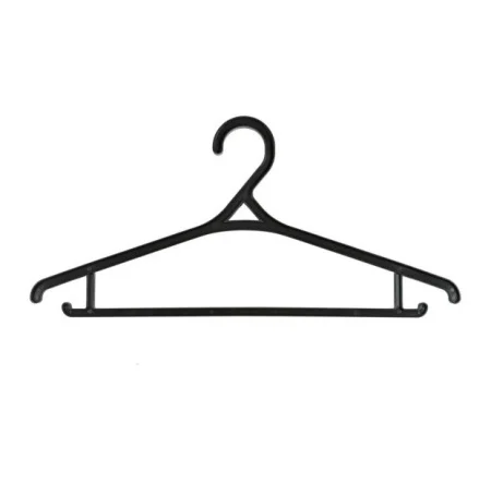 Вешалка - плечики для одежды костюмные р-р 46-48 черные ПЛ КЧ (Пластос) *1