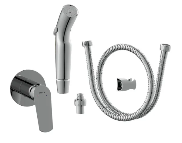 Смеситель с гигиеническим душем однорычажный встраиваемый Cersanit Flavis 64104