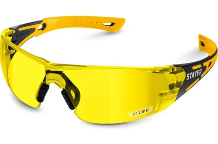 Очки защитные MX-9 открытого типа, желтые, защитные очки с двухкомпонентными дужками Stayer 110491 *1