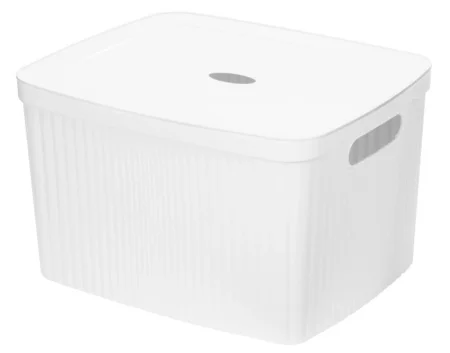 Корзина д/белья пласт. 35л "VELVET" белый 450х360х270мм 435250416 (Бытпласт) *1