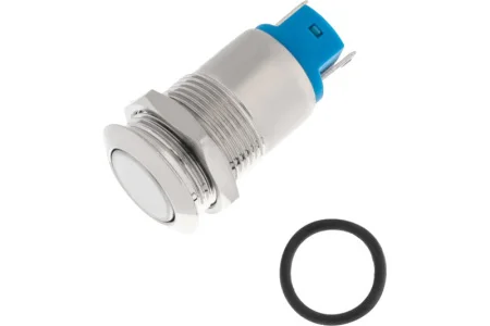 Кнопка антивандальная A12-B2 d12 с фикс. (2с) ON-OFF выпуклая блист. 06-0340-A (Rexant) *1