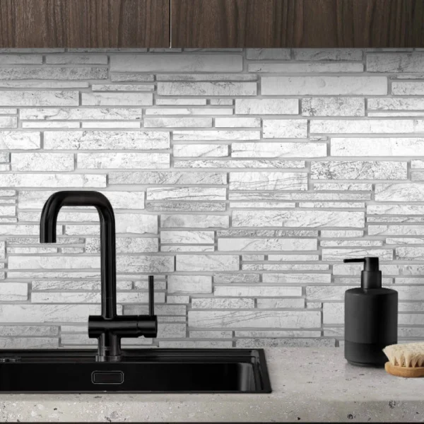 Панель ПВХ Stella 0,4 камень Пластушка черно-белая