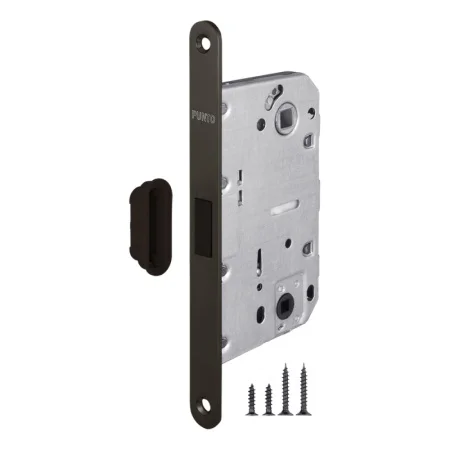 Защёлка врезная сантехническая PUNTO ML96WC-50/BL GR магнитная без ручек с фиксатором, графит *1