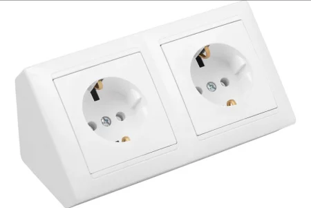 Розетка 2-м "Стиль" с земл. со шторками 16А ОУ РА16-756 белый Т0000013582 (Bylectrica) *1