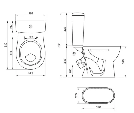 Унитаз-компакт Santeri Орион 1P4008S0000BF 1-реж. эконом, арматура