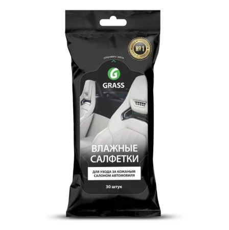 Салфетки влажные Grass для ухода за кожаным салоном с натуральным воском карнауба IT-0312 *1