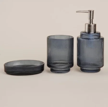 Набор аксессуаров для ванной комнаты (стекло, пластик 3 предмета) 9951827 (Sima-Land Home) *1