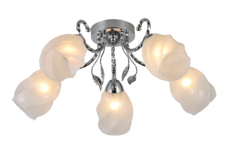 Светильник потолочный LV 9388/5 Адора Хром E27 60W  Ø570 H220мм