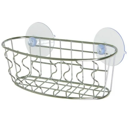 Корзинка для ванной комнаты металл 17,3х7х6,2см хром на присосках Eline B-2