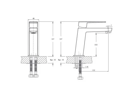 Смеситель для раковины одноручный Rush Thira TR3625-11 хром