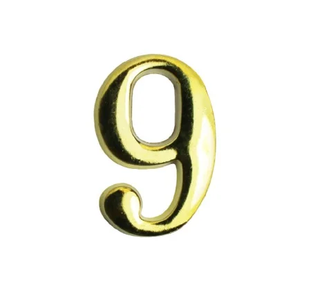 Цифра дверная АЛЛЮР "9" на клеевой основе,  золото *1/20