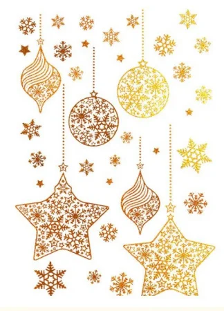 Наклейка Декоретто Золотые елочные игрушки NO 4002