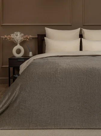 Плед Texrepublic фланель жаккард 200х220см TF FNJ BR2 011/2022 r-ромбики NC