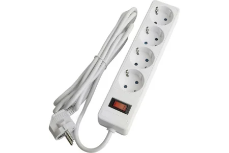 Удлинитель с сетевым фильтром 4х3м с/з 3x1мм2 Optima белый HM20-41-03 Stekker *1