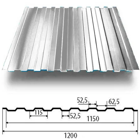 Профилированный лист С-8 оцинкованный 1200х2000 для забора
