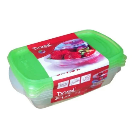 Набор контейнеров пищевых ТРИО 0,7л 3шт зеленый Дарел ВЕ0401z