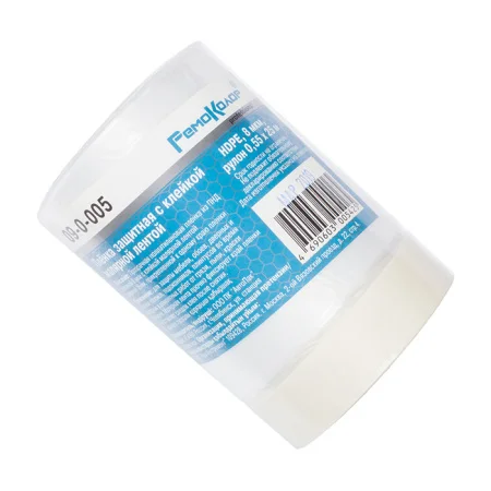 Пленка защитная с клейкой малярной лентой прозрачная HDPE рулон 0,55х25м толщина 8мкм 09-0-005